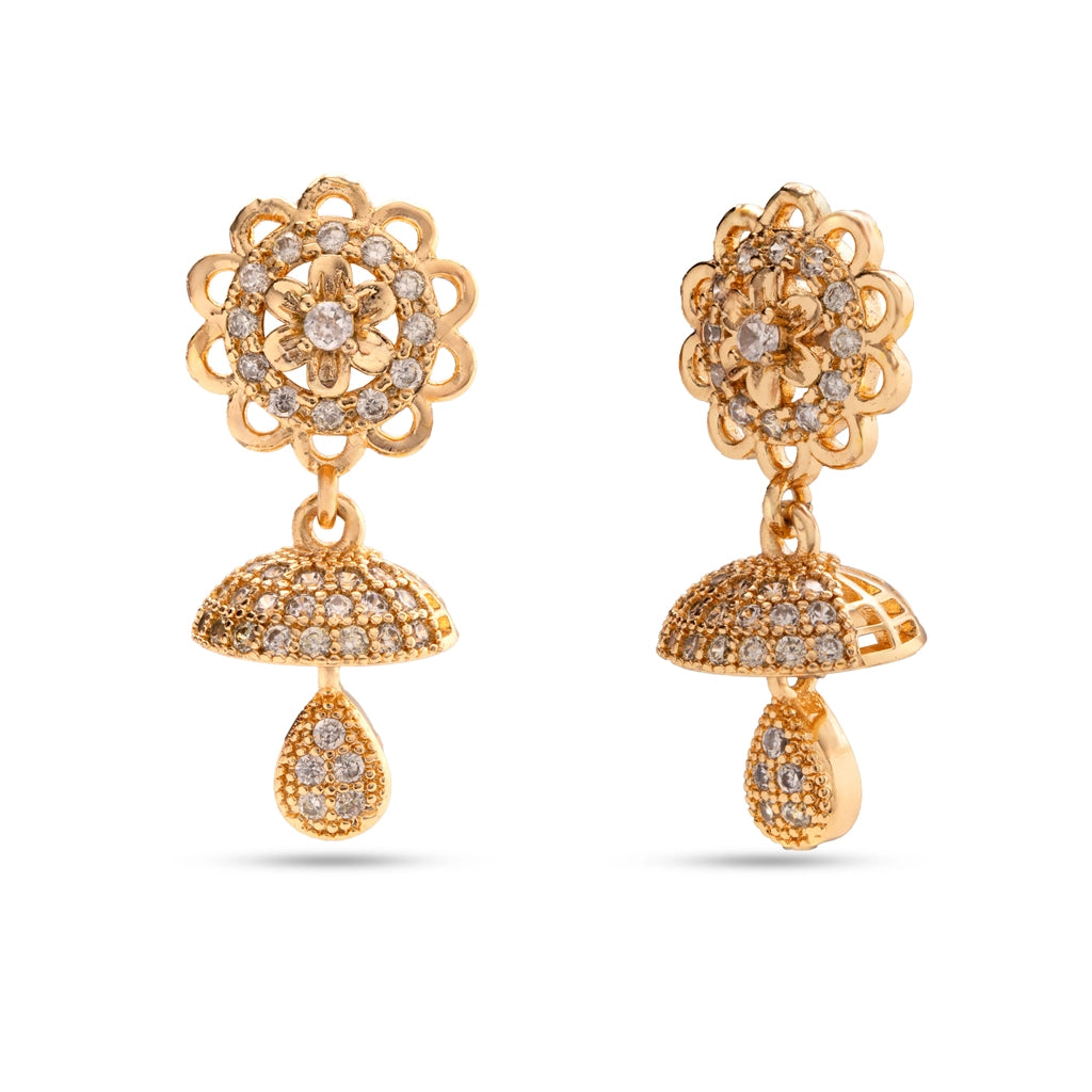 Royal Pushp Crystal Jhumkas