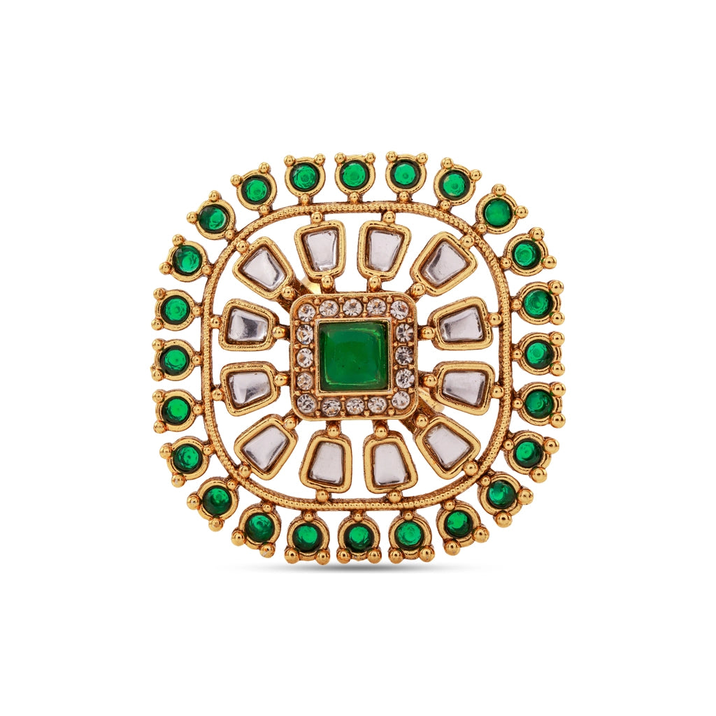 Rajvansh Halo Emerald Green