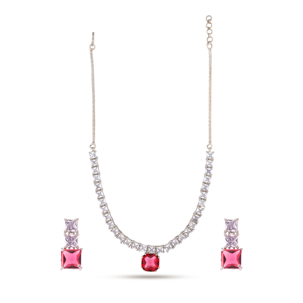 Celestia Ruby Medallion Necklace Set