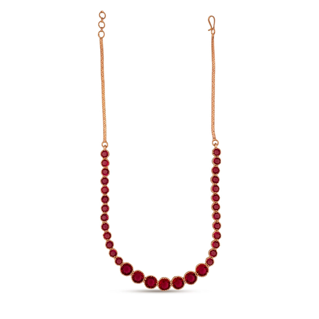 Rose Halo Crystal Necklace Set
