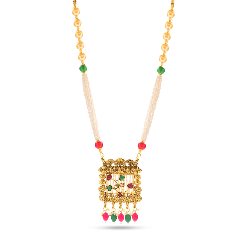 Gemstone Pendant Necklace Set