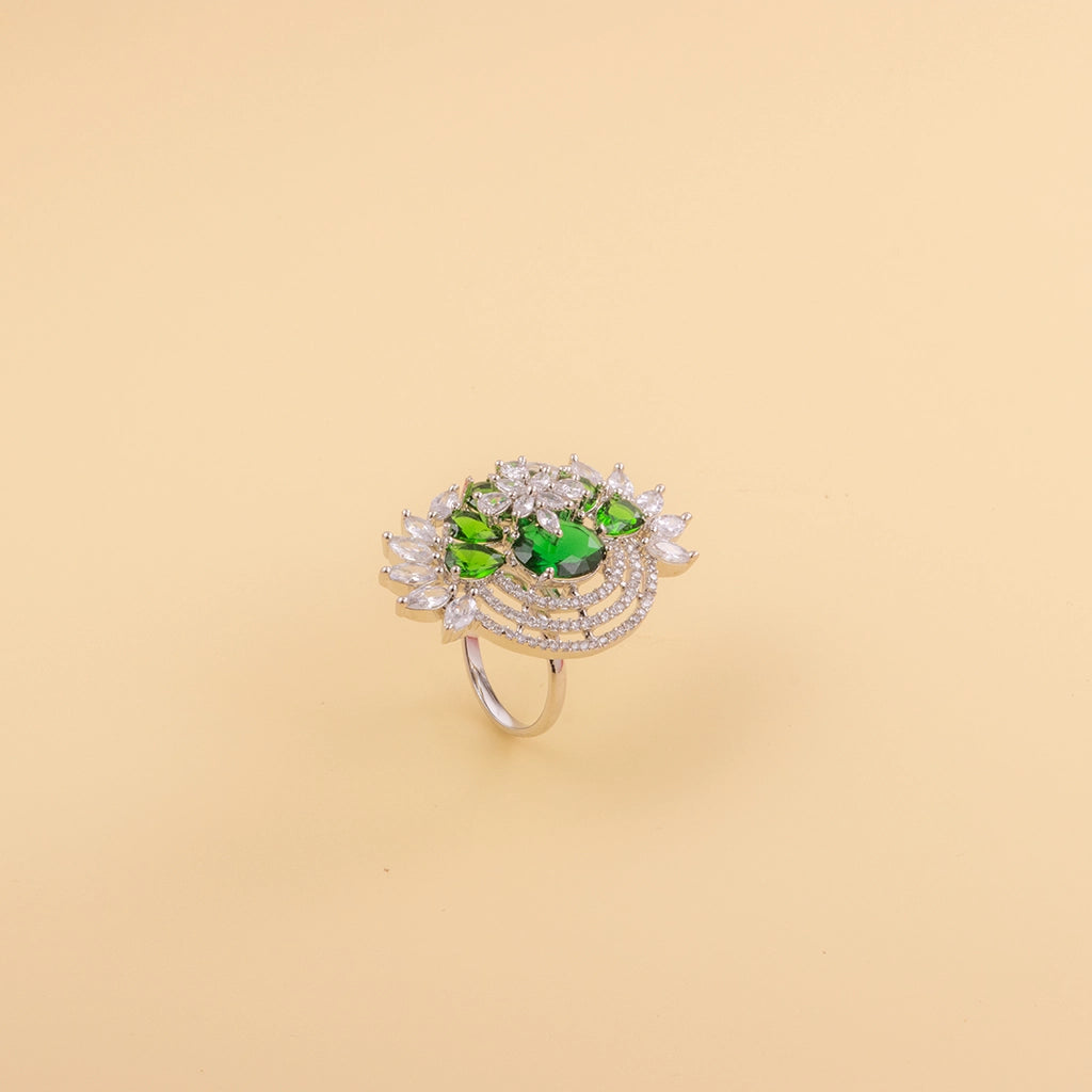 Regal Green Crystal Ring