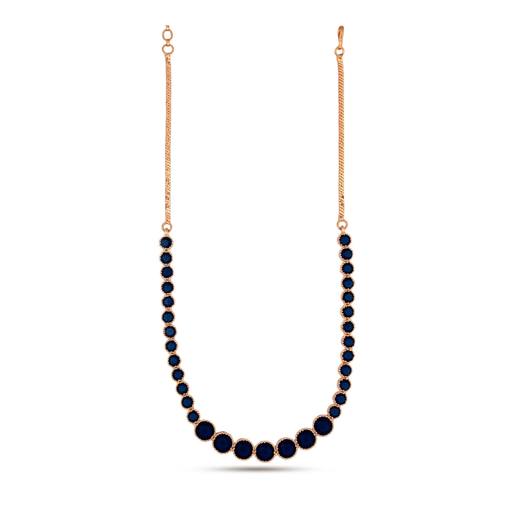 Blue Halo Crystal Necklace Set