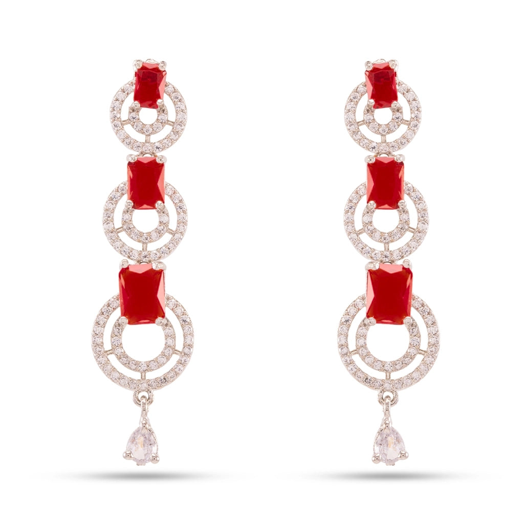 Blush Red Crystal Necklace Set