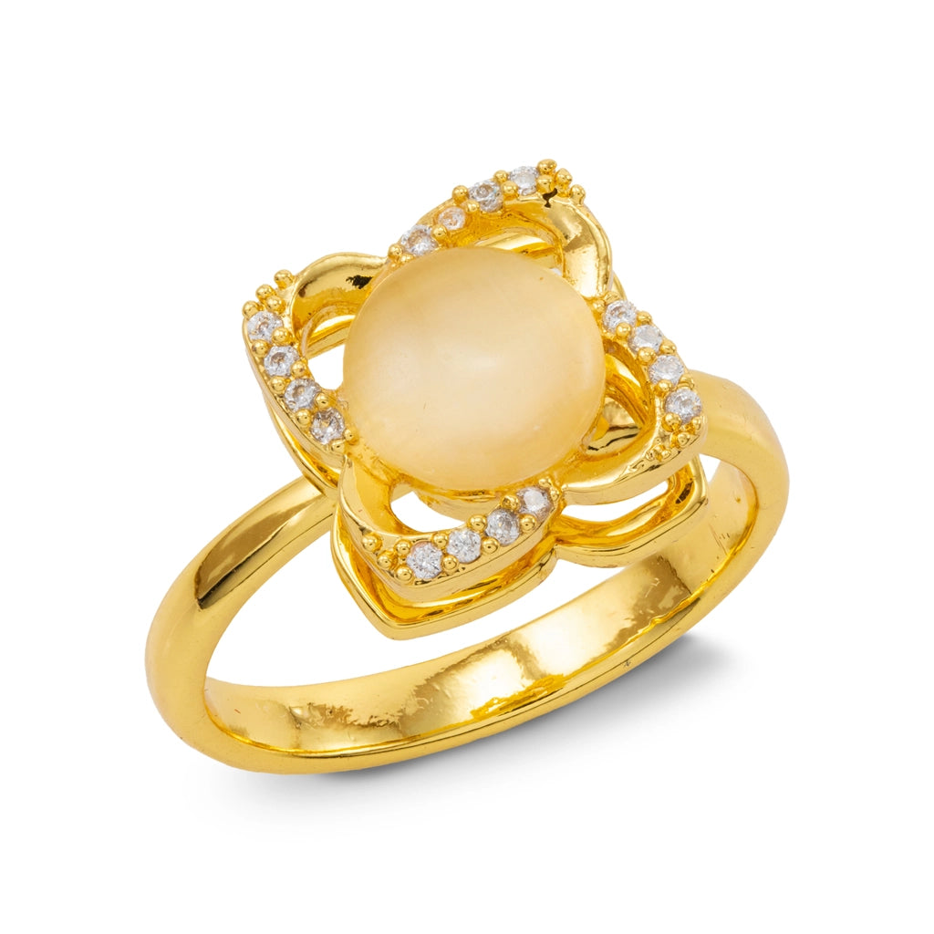 Moonlit Pearl Halo Ring
