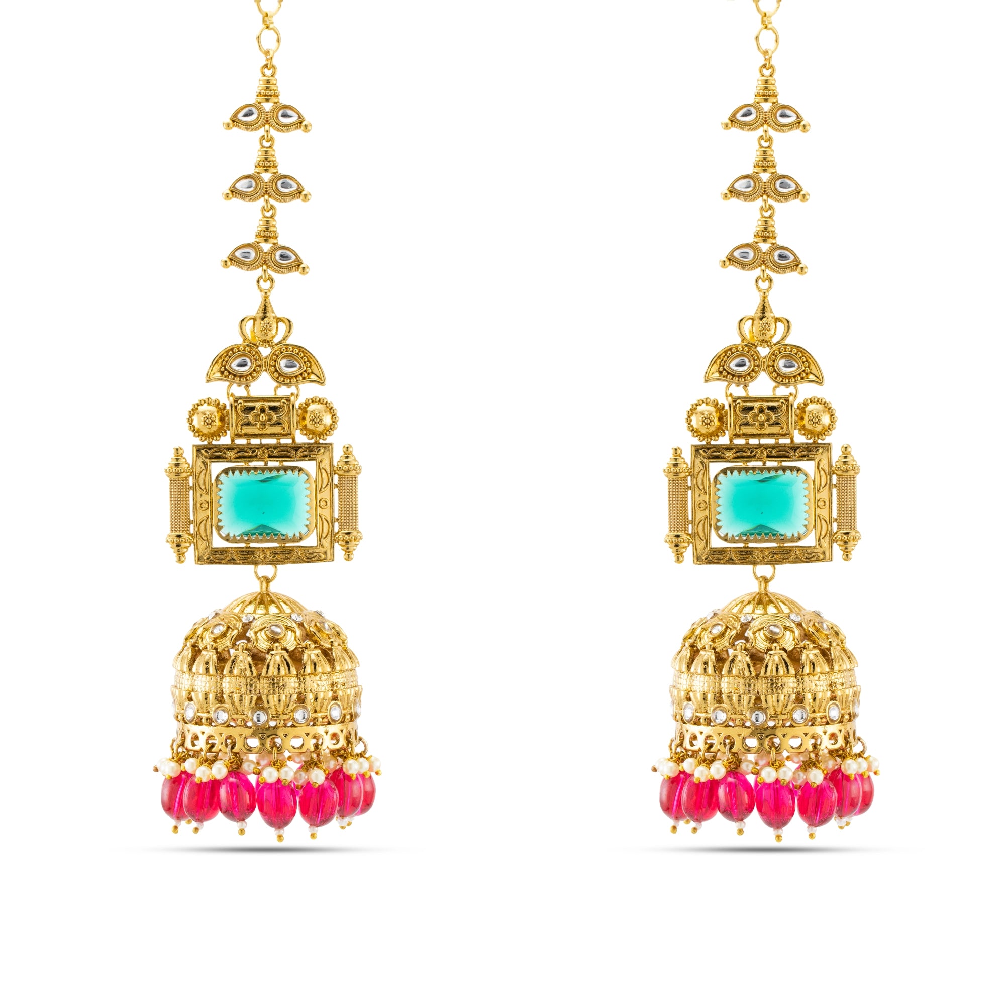 Ruby Temple Jhumkas