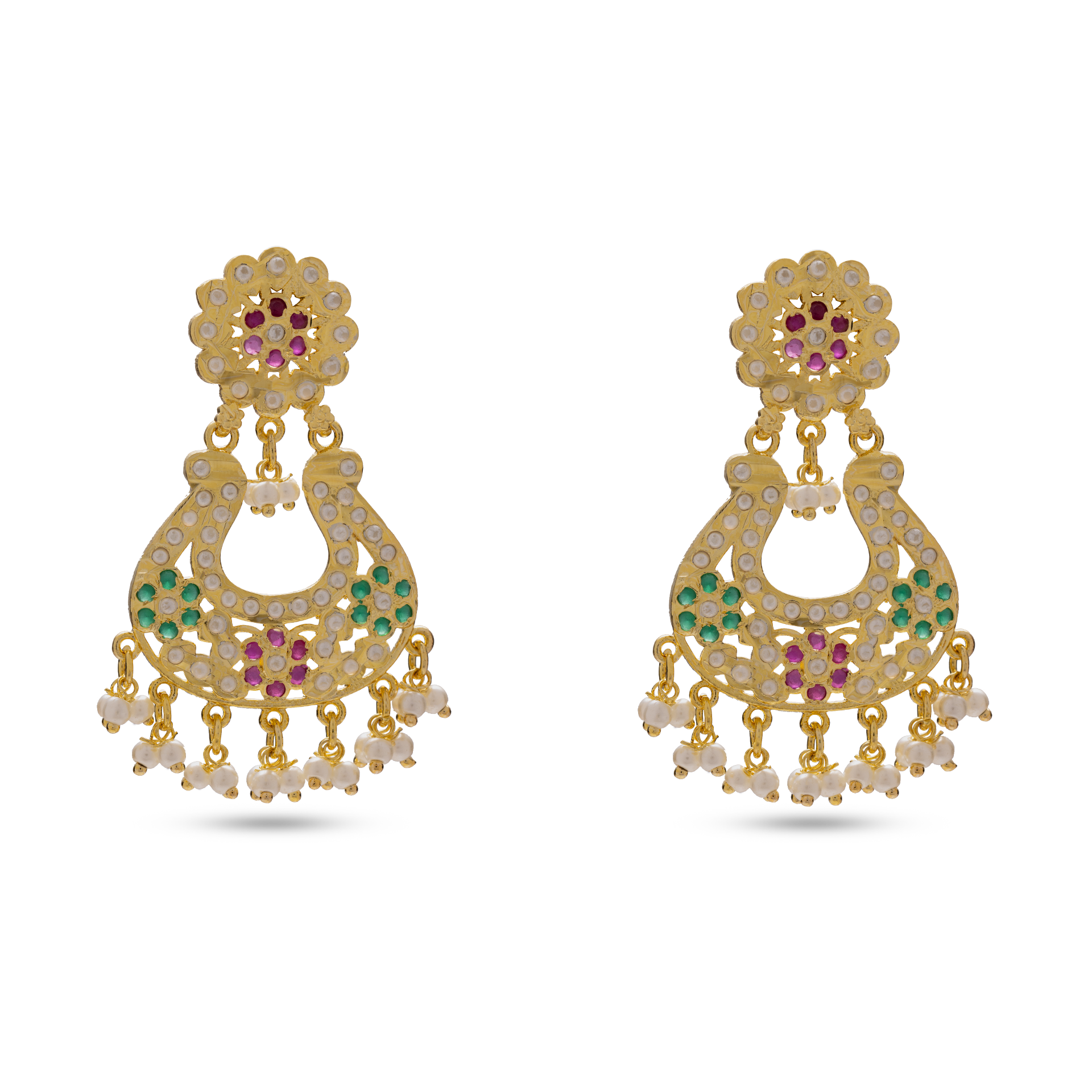 Navratna Royale Chandbali Earrings