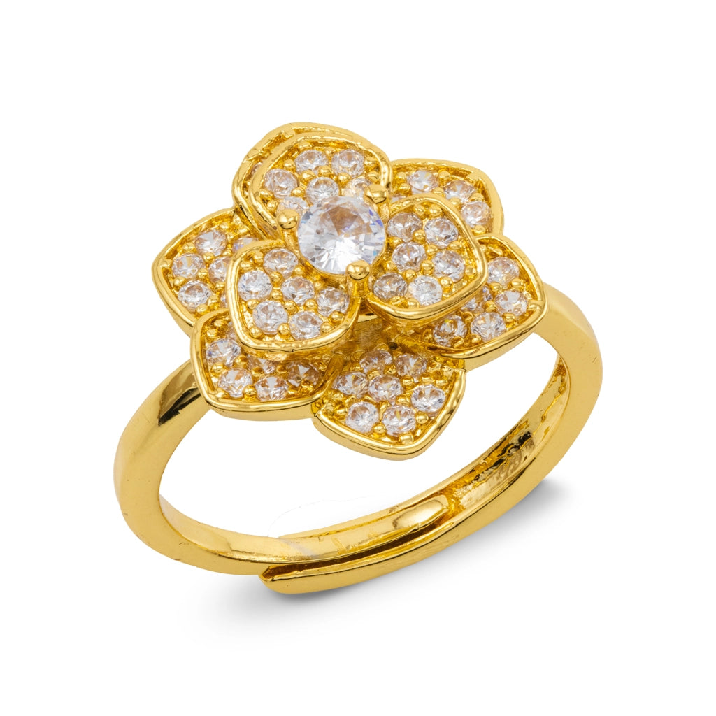 Crystal Clover Ring