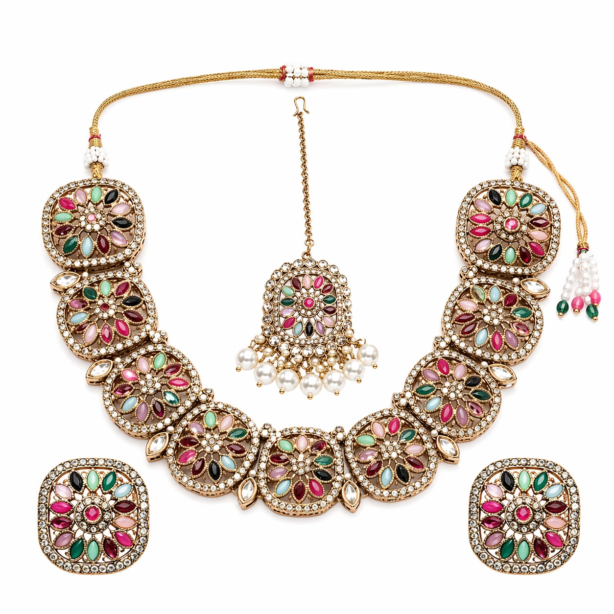 Rangella Prism Floral Necklace Set