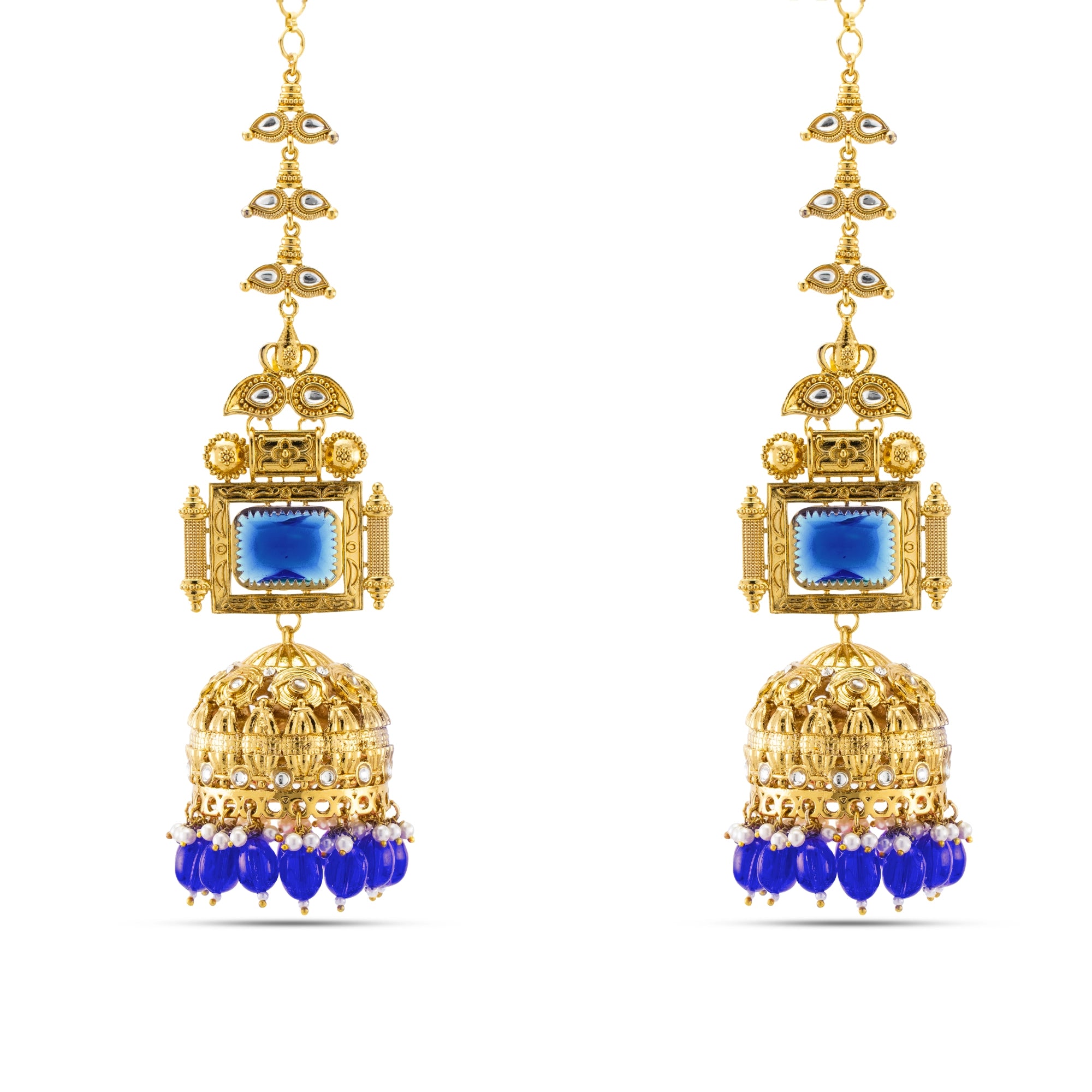Sapphire Temple Jhumkas