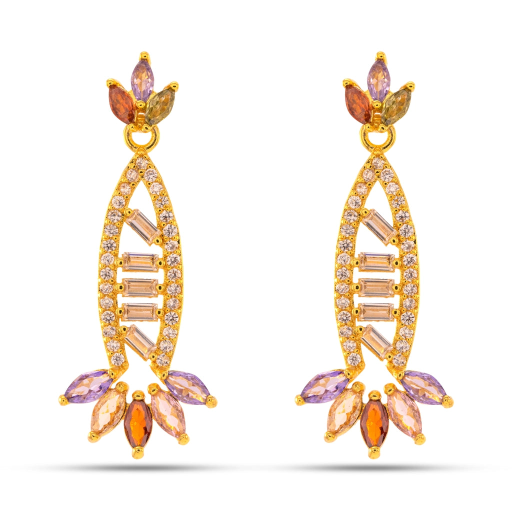 Vanya Crystal Leaf Danglers