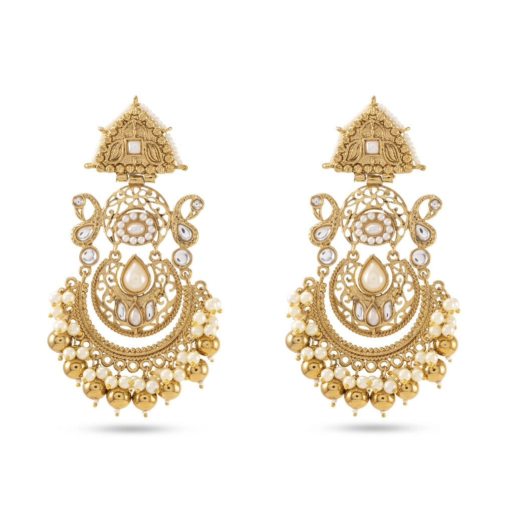 Royal Filigree Chandbali Earrings