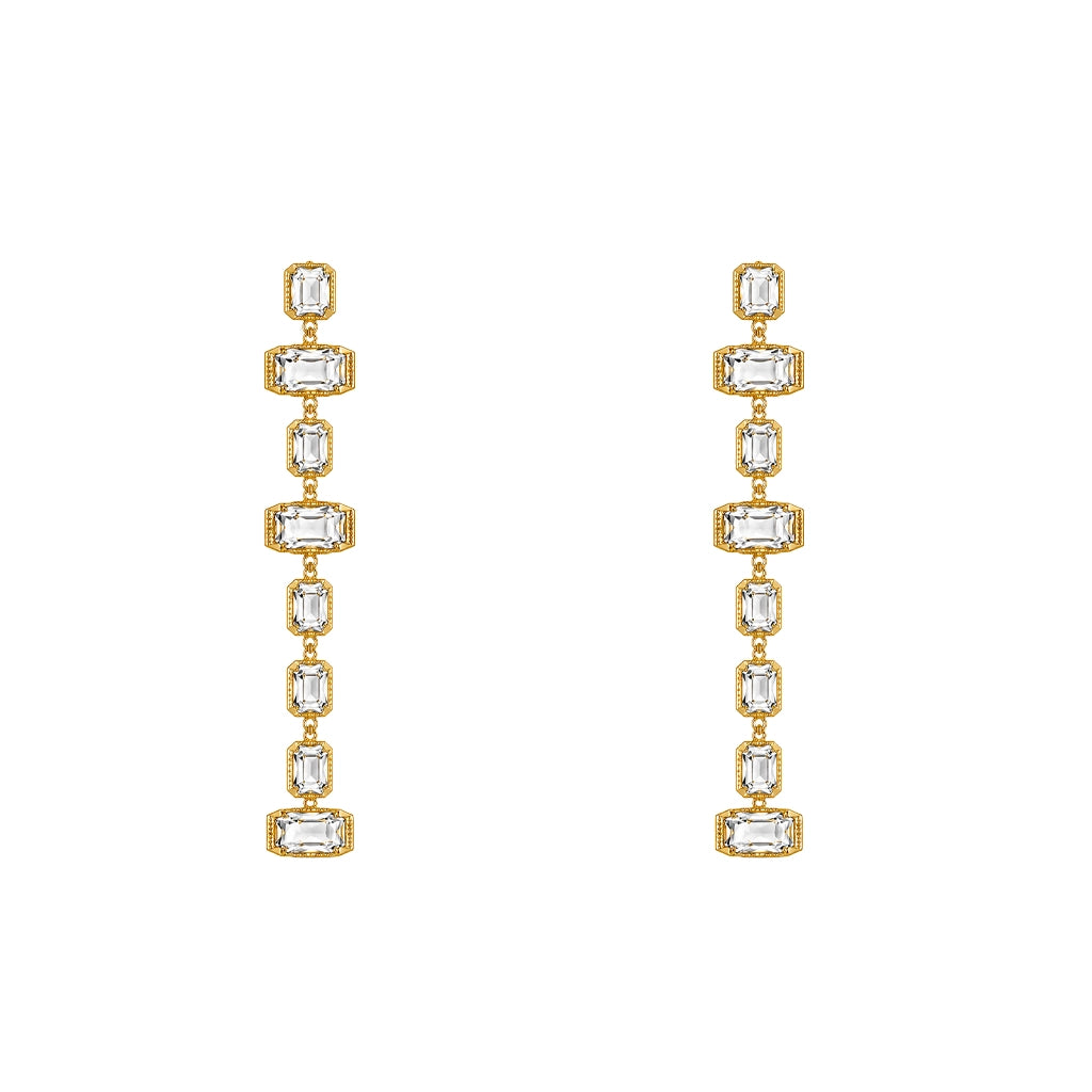 Crystal Cascade Linear Earrings