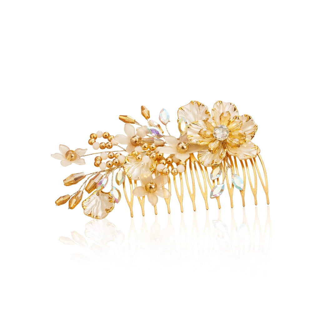 Aurora Bloom Crystal Hair Comb