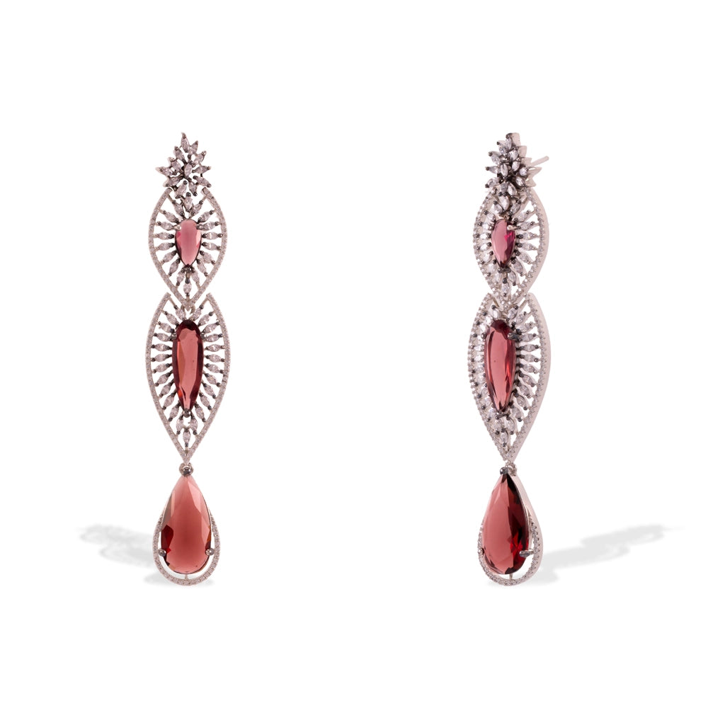 Meher Crimson Drop Earrings
