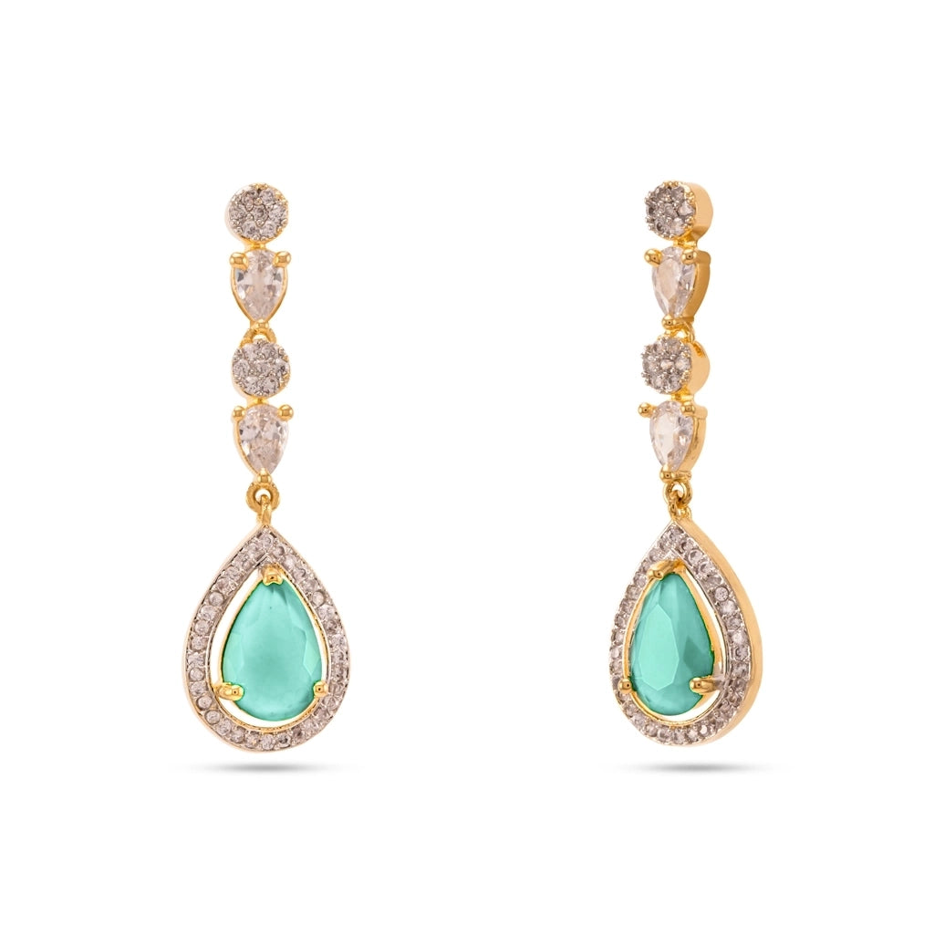 Aaira Mint Crystal Necklace Set