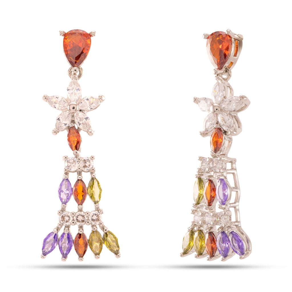 Rangrez Crystal Cascade Earrings