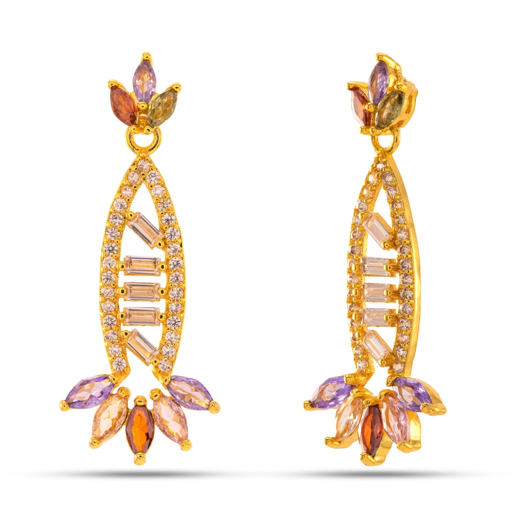 Vanya Crystal Leaf Danglers