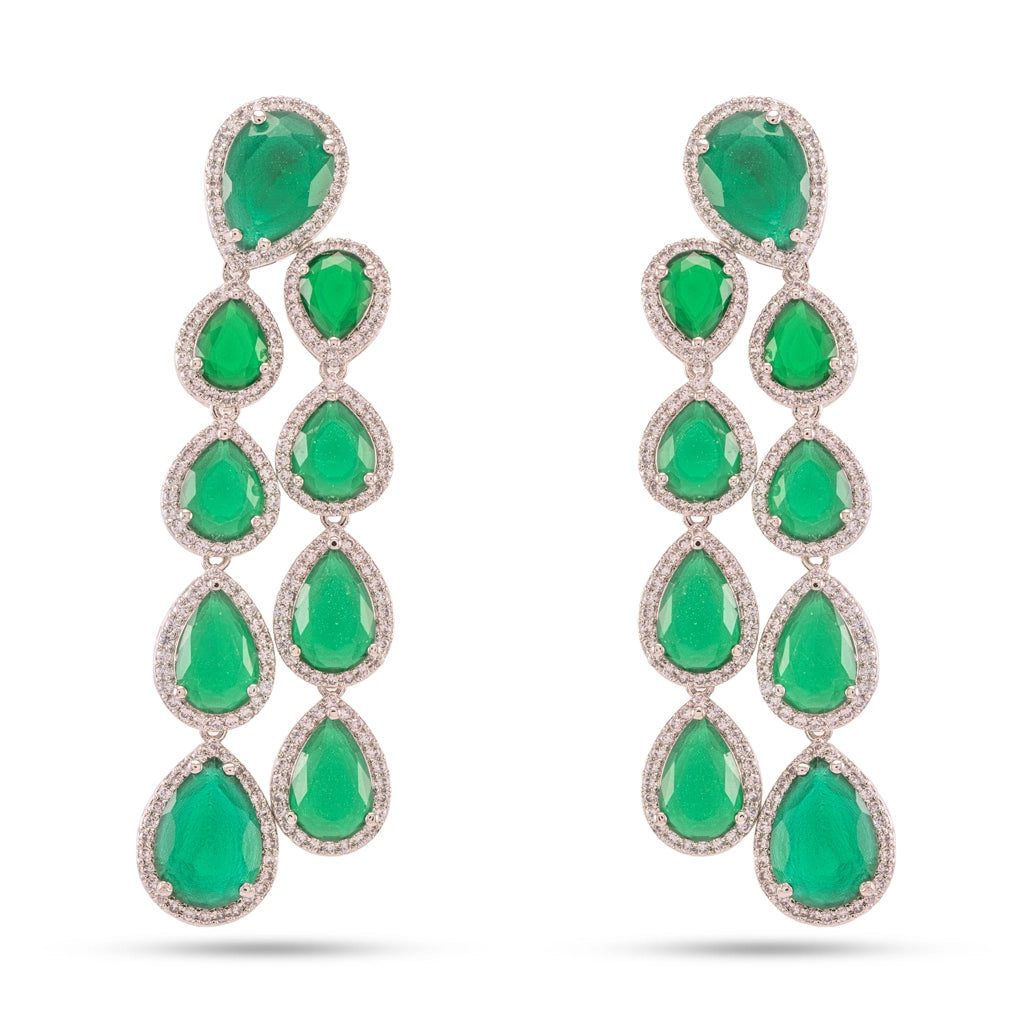 Emerald Teardrop Necklace Set