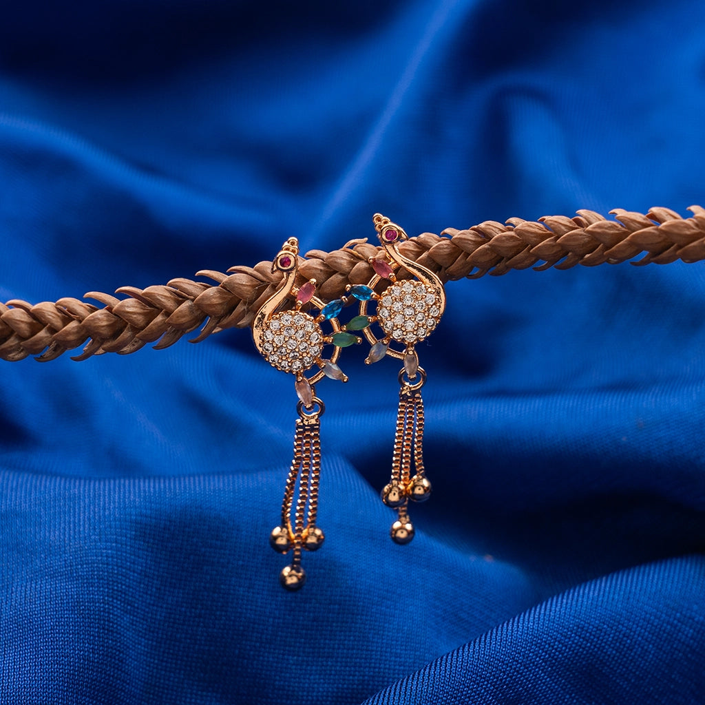 Peacock Multi-Stone Danglers