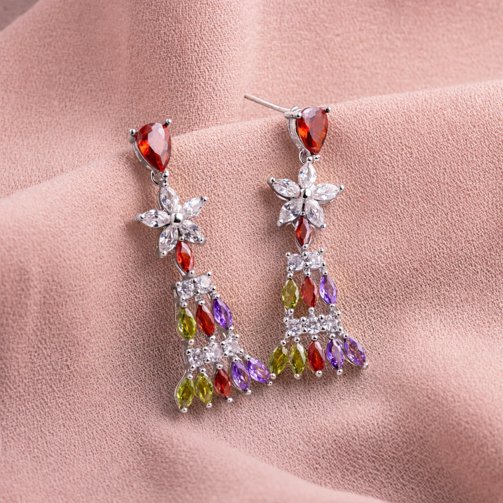Rangrez Crystal Cascade Earrings