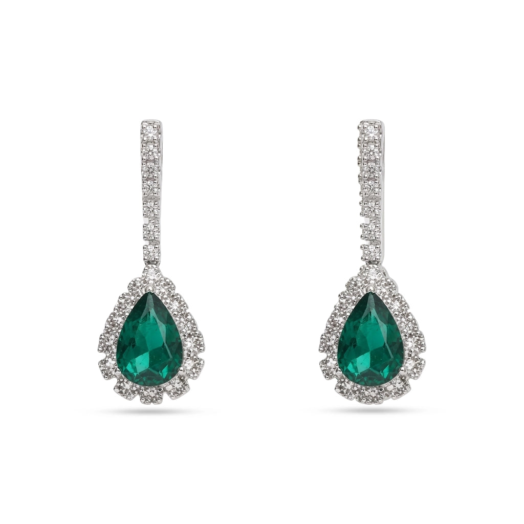 Emerald Dewdrop Crystal Necklace Set