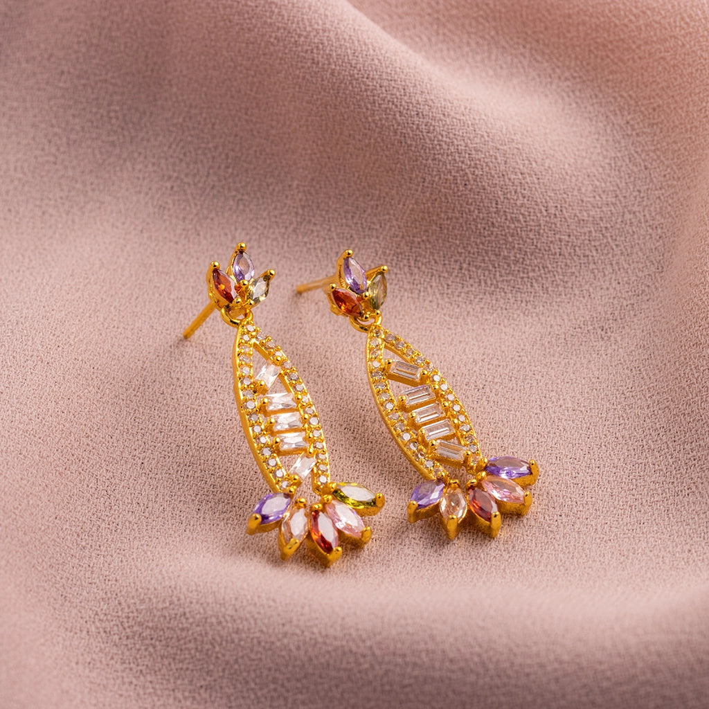 Vanya Crystal Leaf Danglers