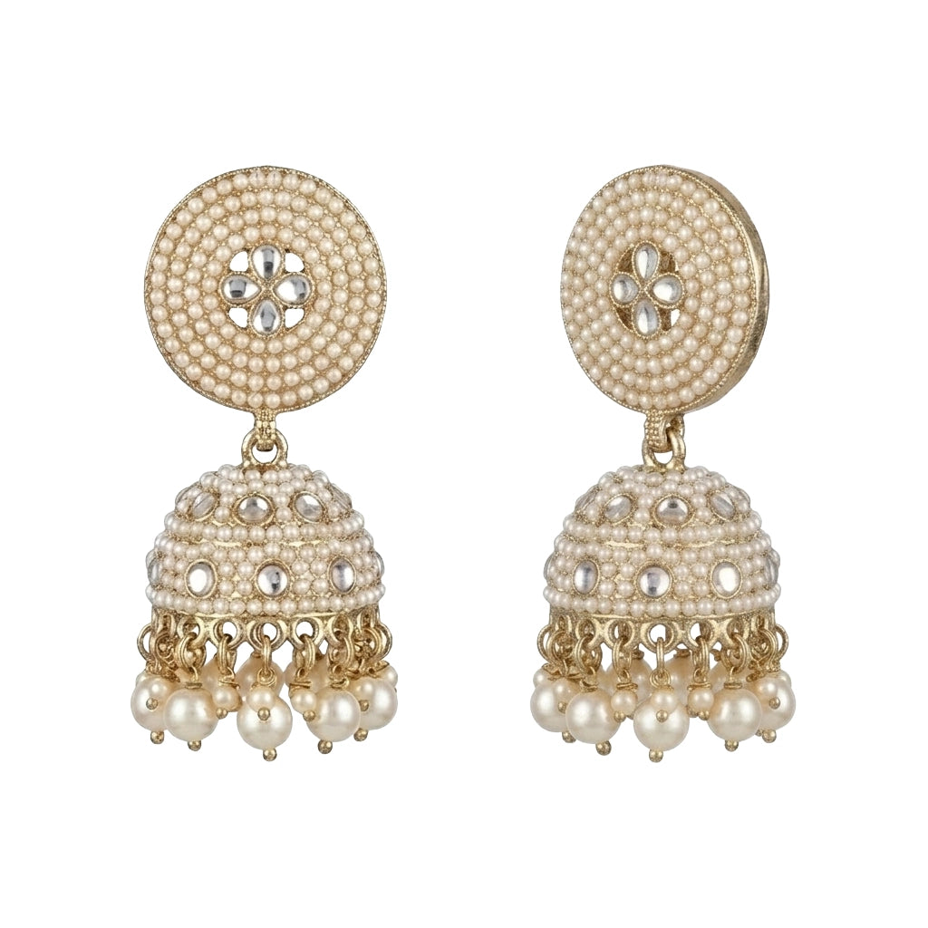 Meera Pearl Jhumka & Maang Tikka Set
