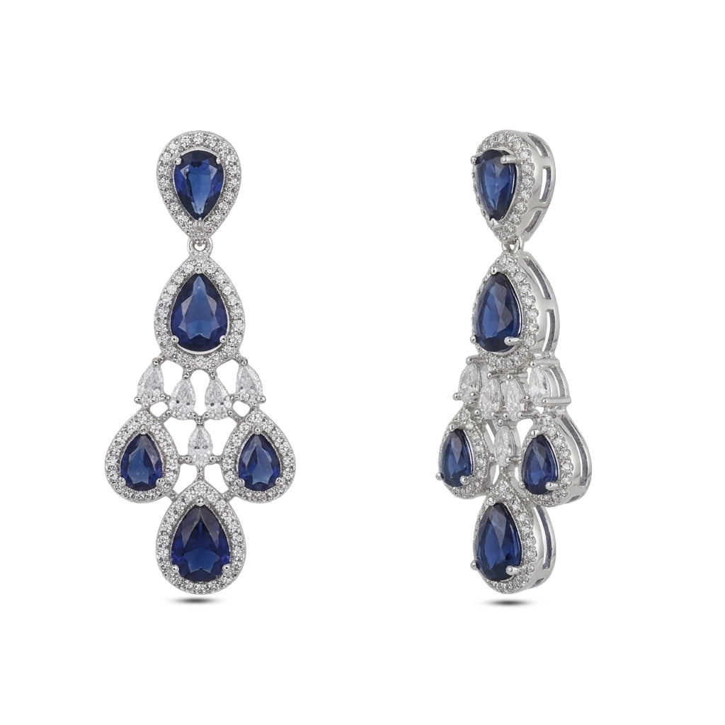 Midnight Sapphire Cascade Necklace Set