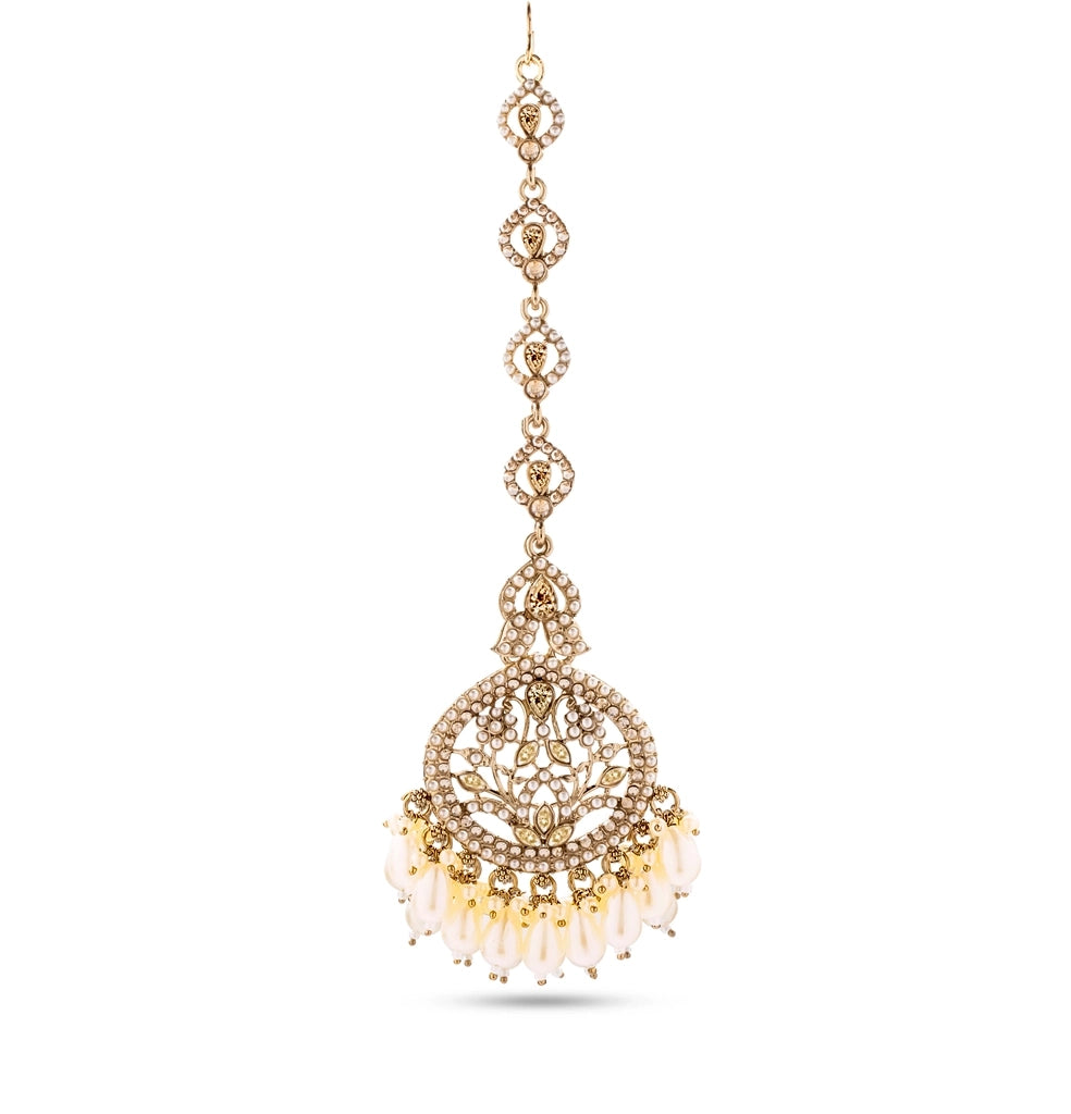 Pearl Filigree Chand Tikka Set