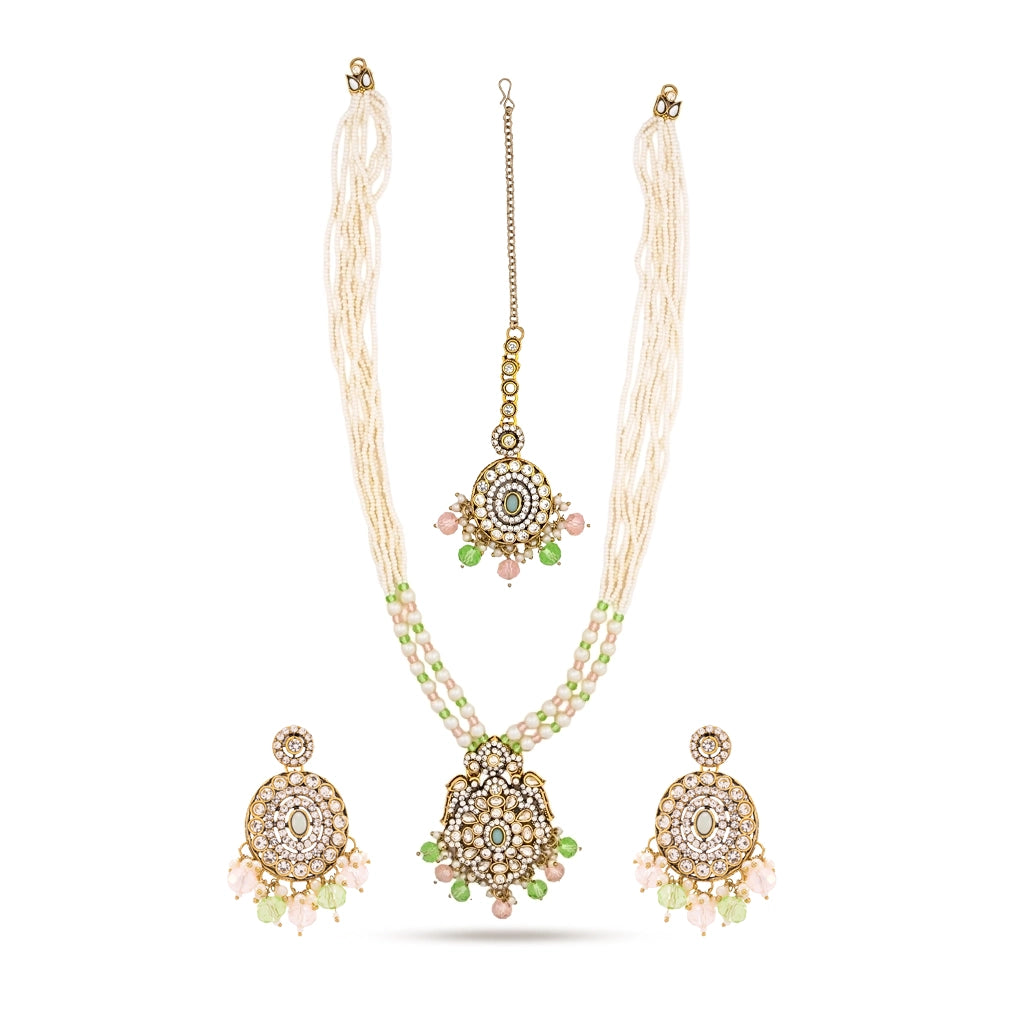 Pearl Pastel Bridal Necklace Set