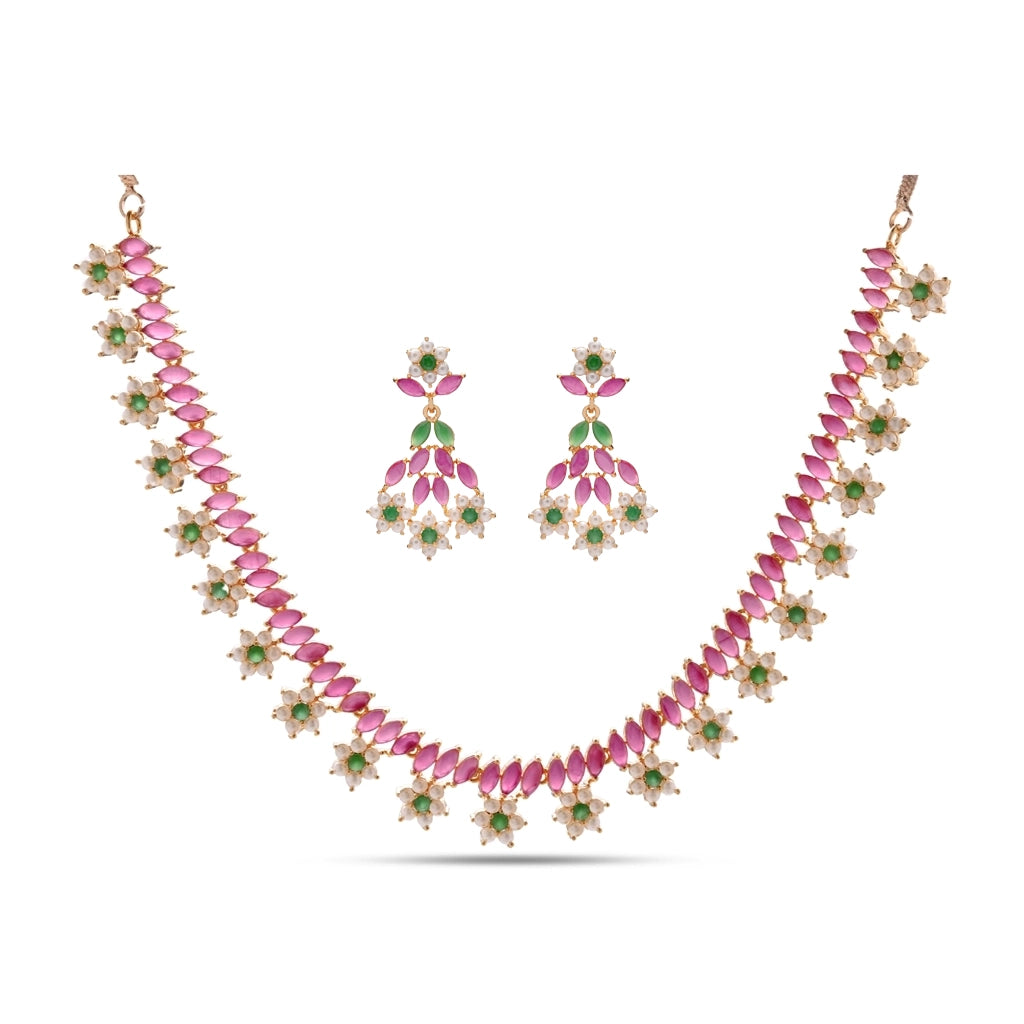 Rangella Petal Bloom Necklace Set