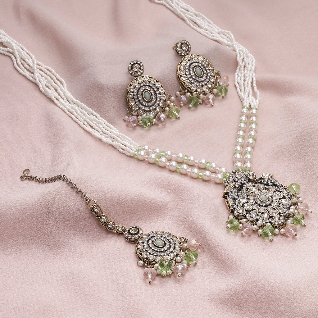 Pearl Pastel Bridal Necklace Set