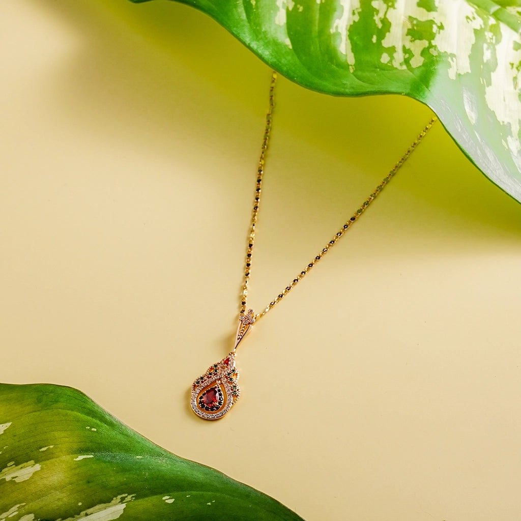 Crimson Teardrop Diamond Pendant