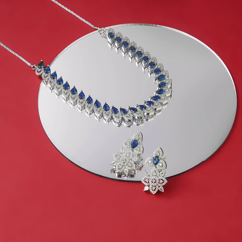 Sapphire Crystal Necklace Set