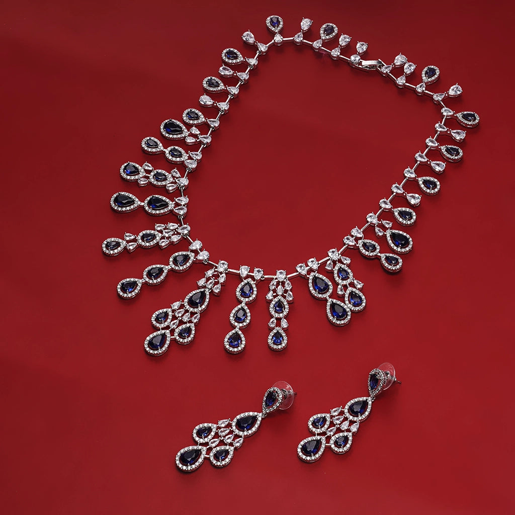 Sapphire Cascade Necklace Set