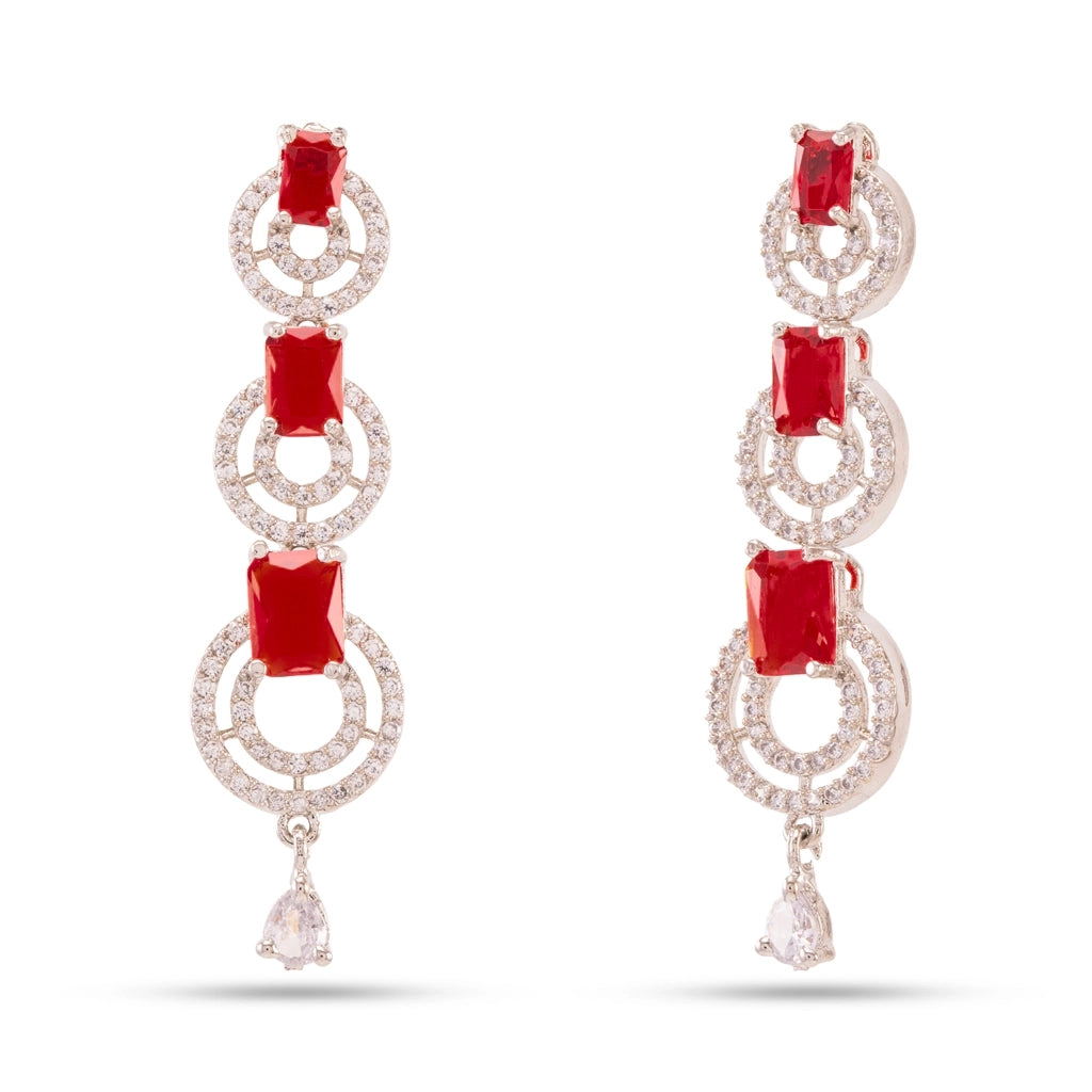Blush Red Crystal Necklace Set