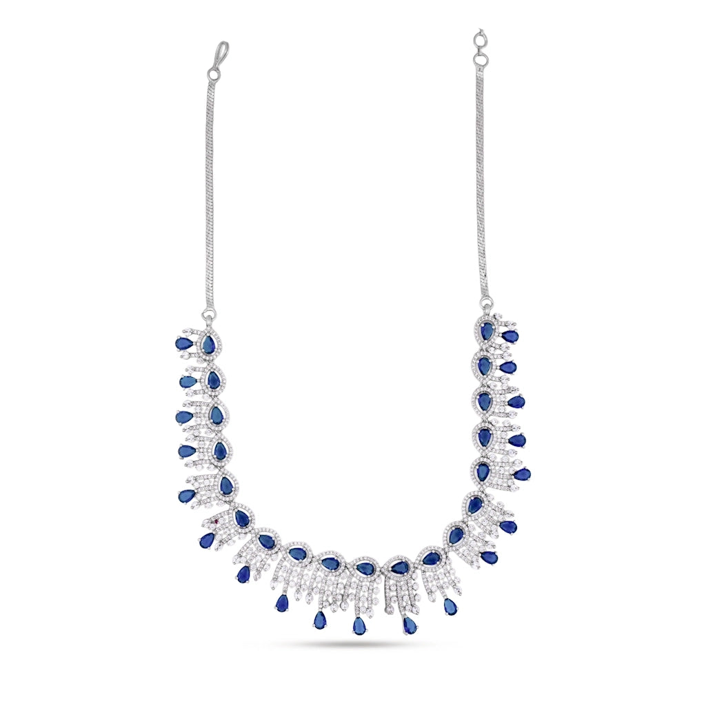 Blue Radiance Crystal Necklace Set