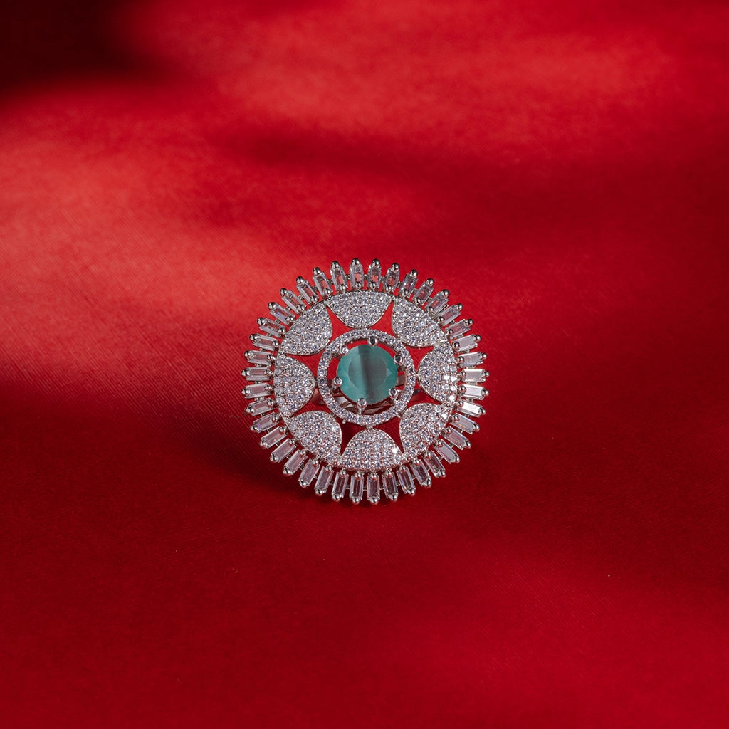 Meher Emerald Halo Bloom Ring