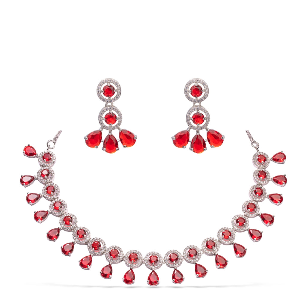 Crimson Crystal Royale Necklace Set