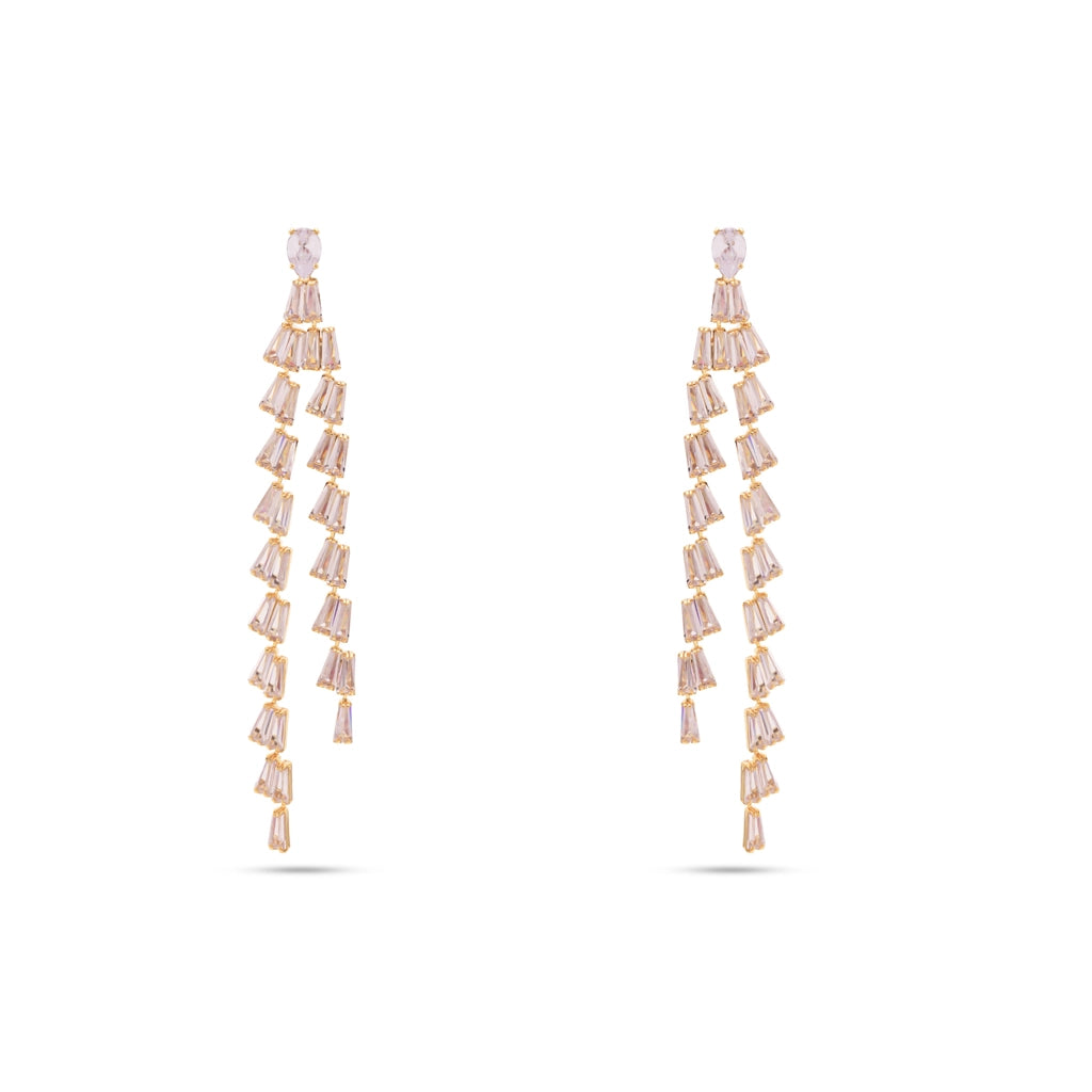 Aurelia Crystal Cascade Fringe Earrings