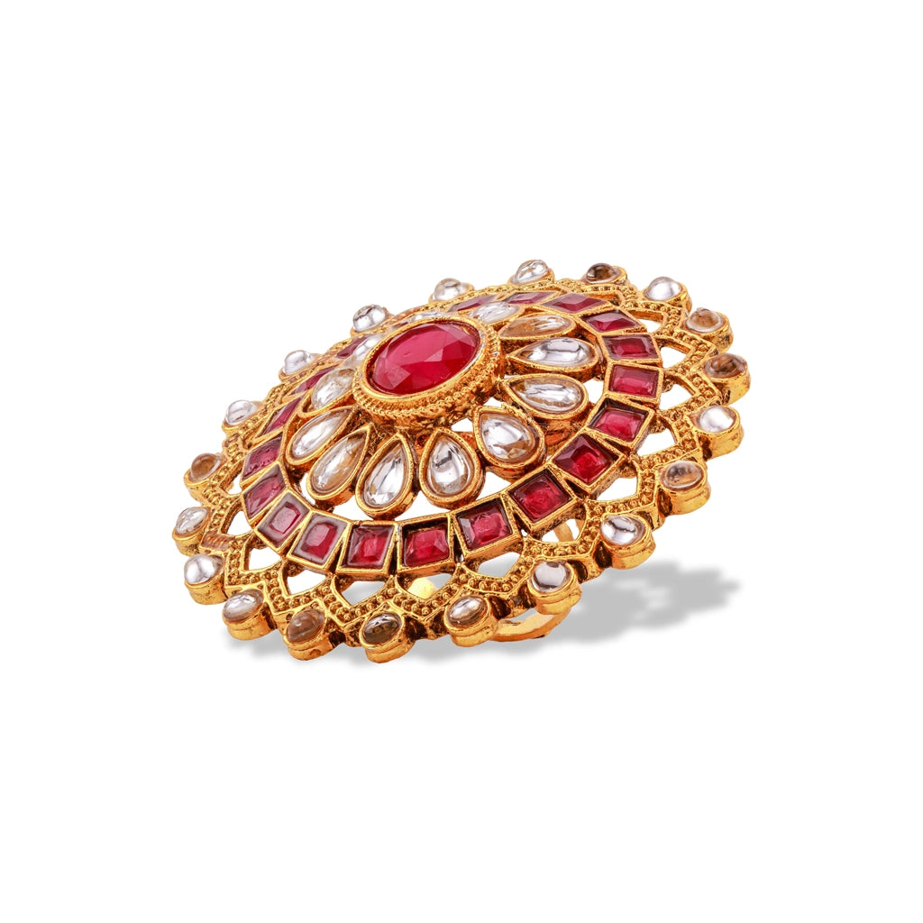 Rajvansh Halo Ruby Red