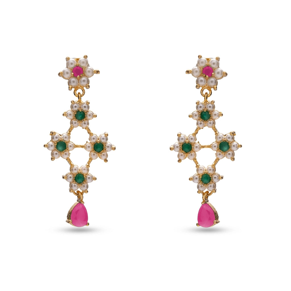 Ruby Vanya Floral Necklace Set