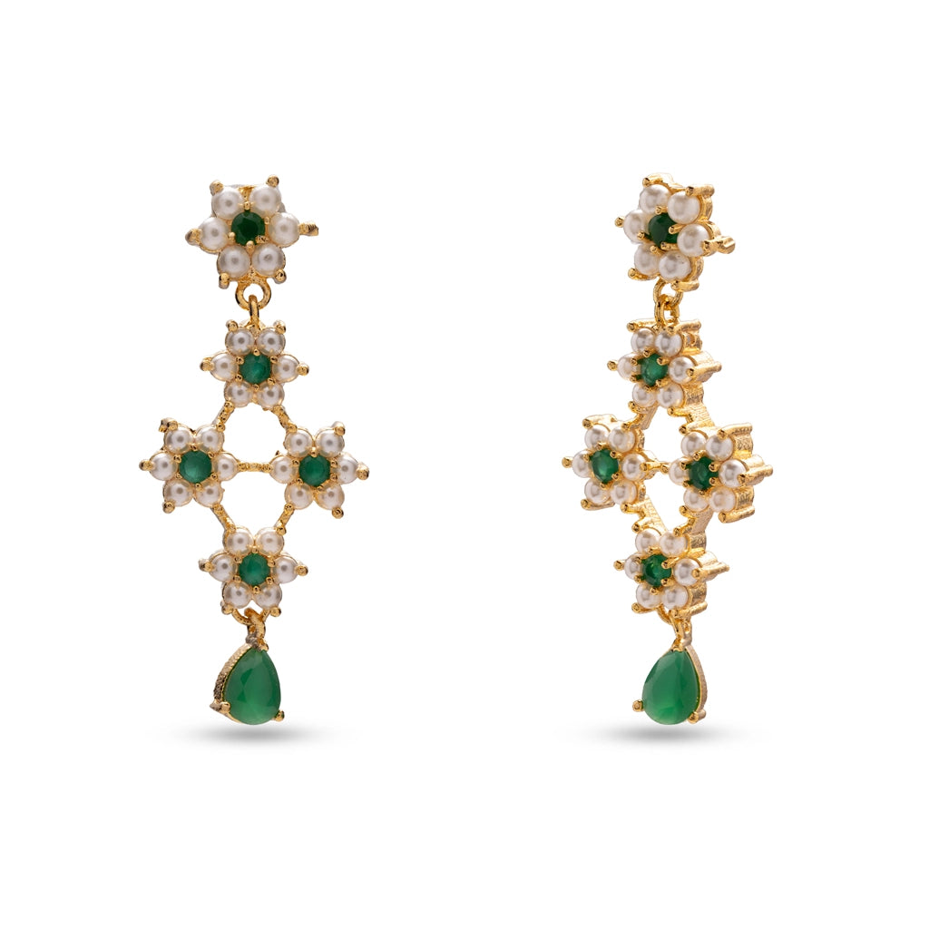 Green Vanya Floral Necklace Set