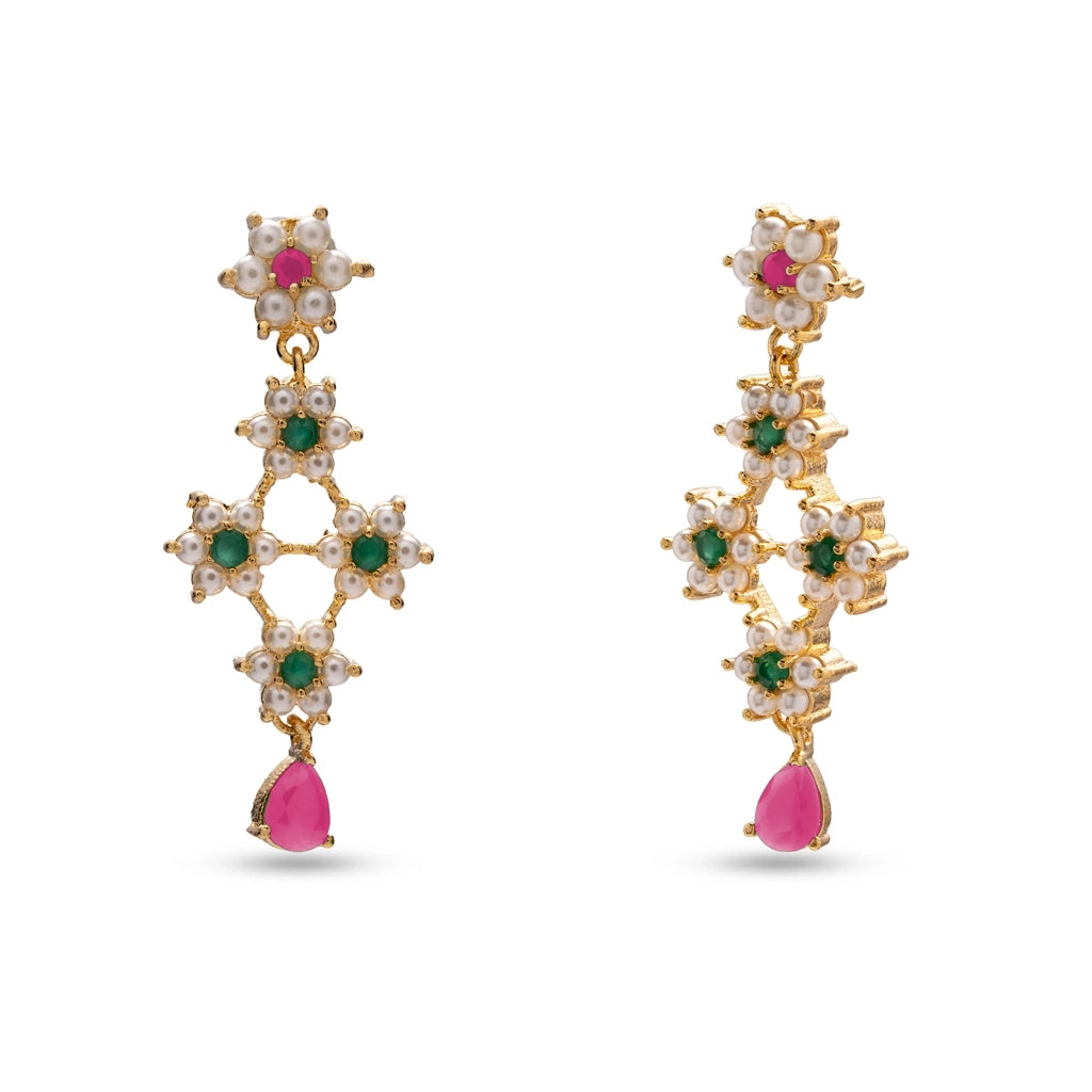 Ruby Vanya Floral Necklace Set