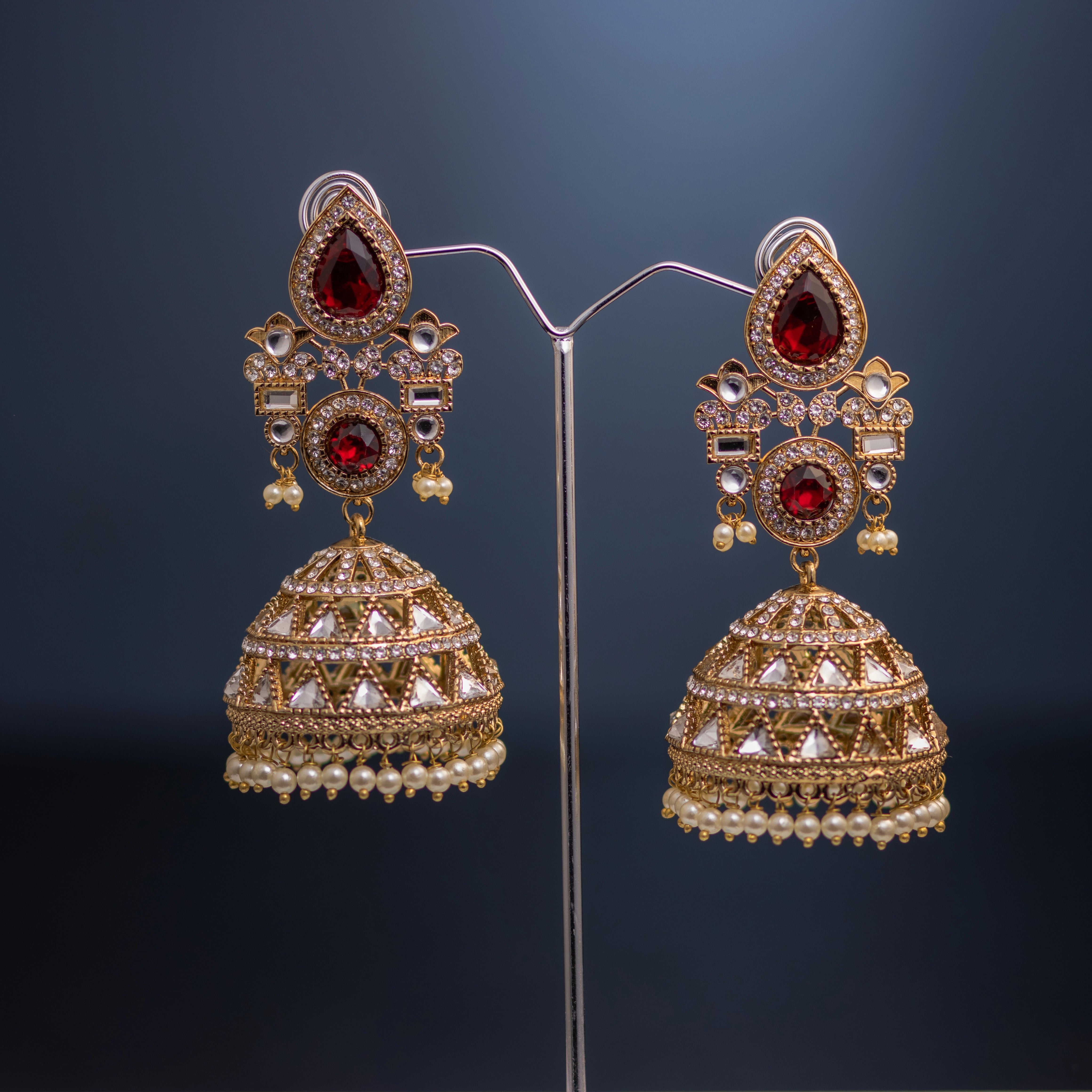 Ruby Tara Royal Jhumka Earrings