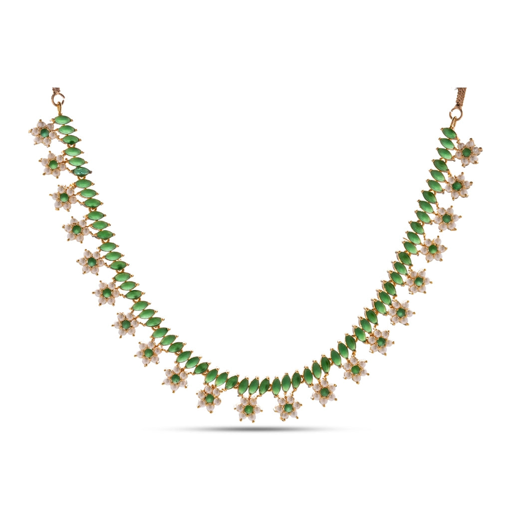 Emerald Vanya Floral Necklace Set