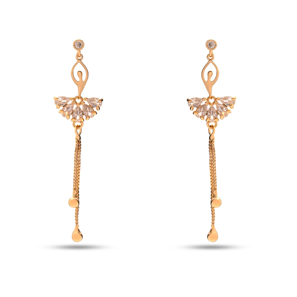 Golden Flutter Drop Earrings