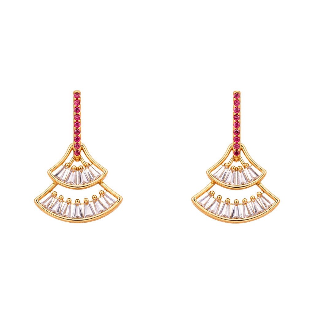 Aurora Prism Fan Danglers Red
