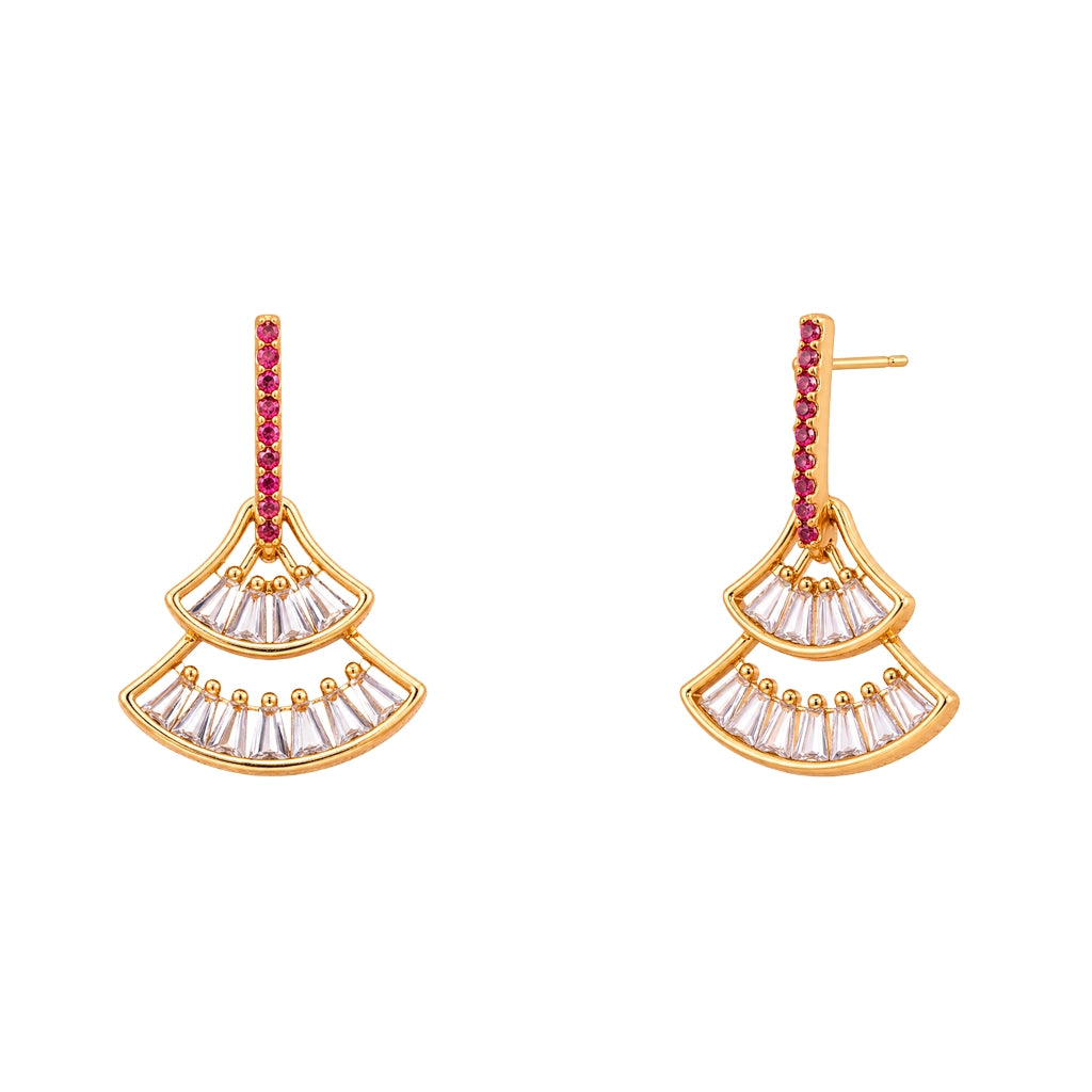 Aurora Prism Fan Danglers Red